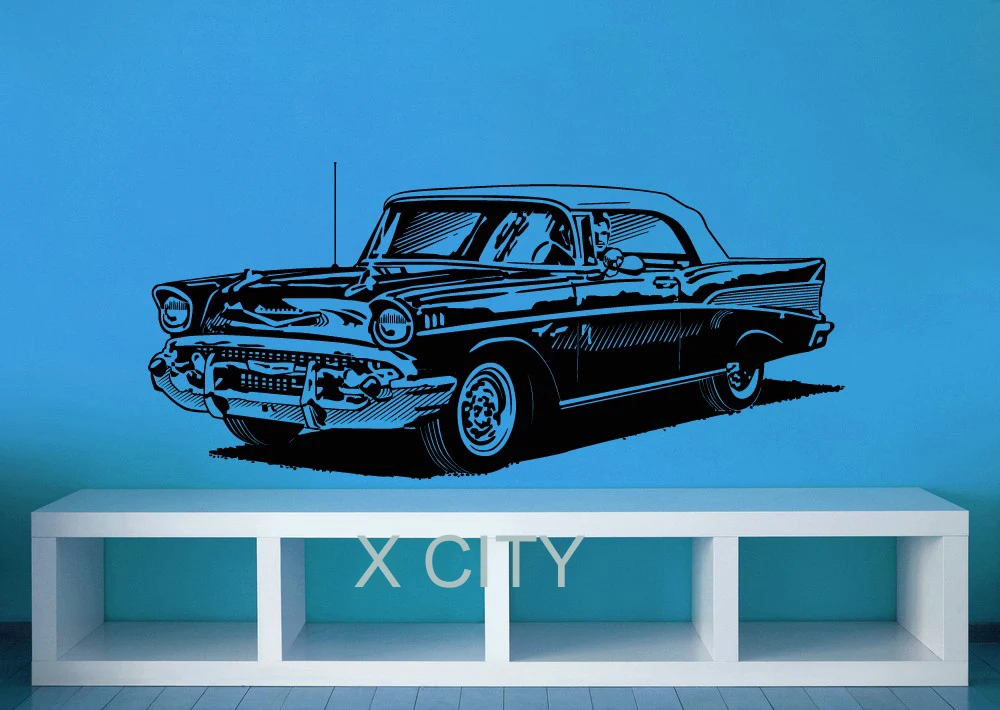 1950's Classic Chevy Classic Retro Car Hipple WALL ART STICKER MURAL VINYL CUT TRANSFER DECAL