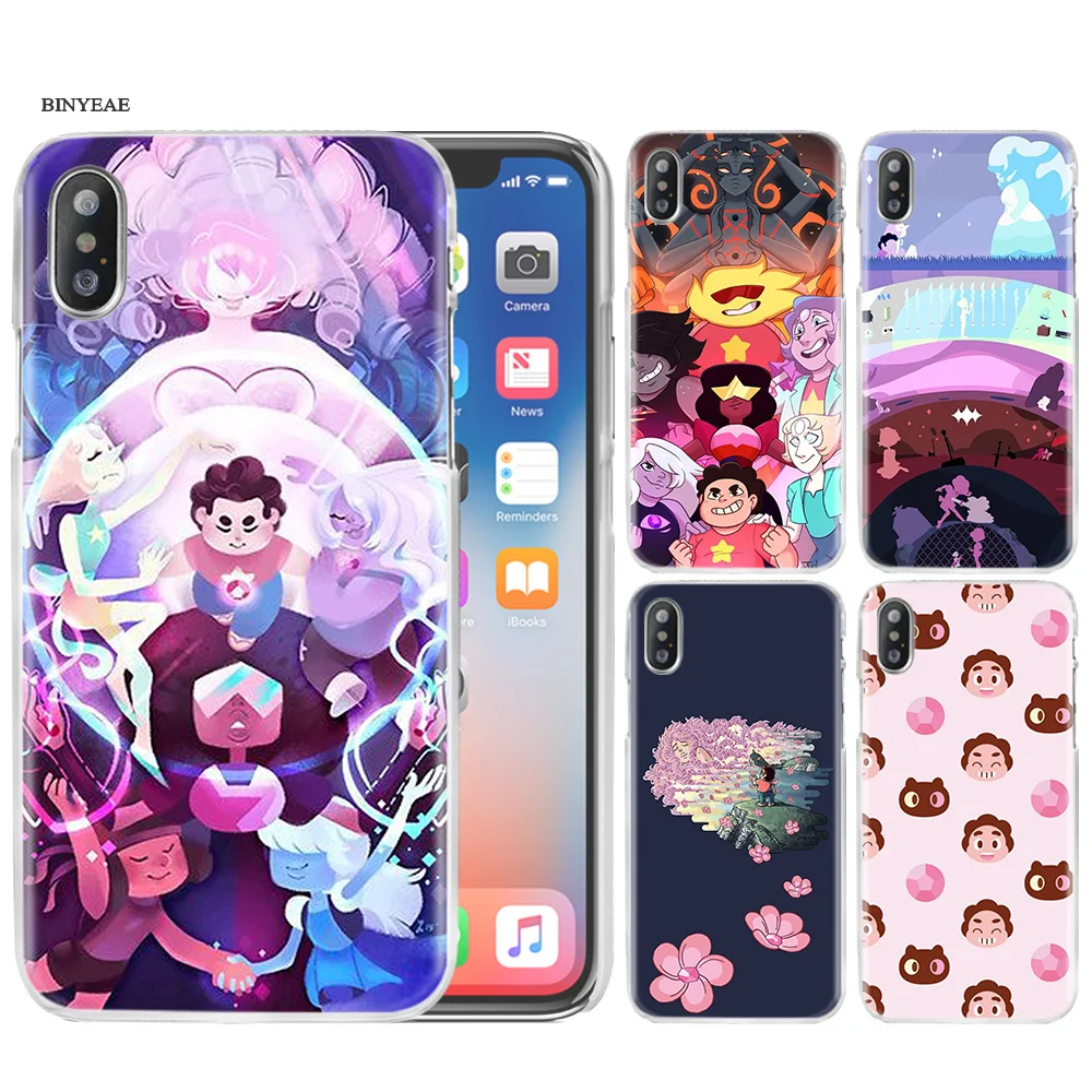 

Steven Universe Cute Phone Case Cover Clear Hard PC Plastic for iPhone XS Max XR 7 8 6 6s Plus X 5 5s SE 5C 4 4S Coque Fundas