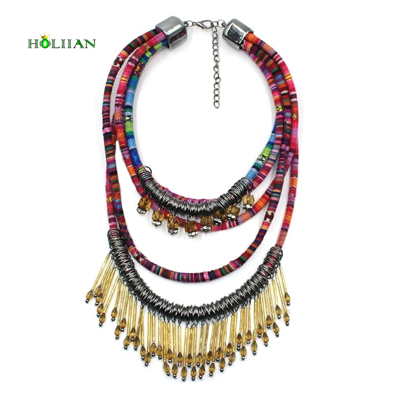 

Women boho mutilayer necklace&pendants ethnic colorful statement maxi necklace rope chain chokers collier femme crystal bijoux