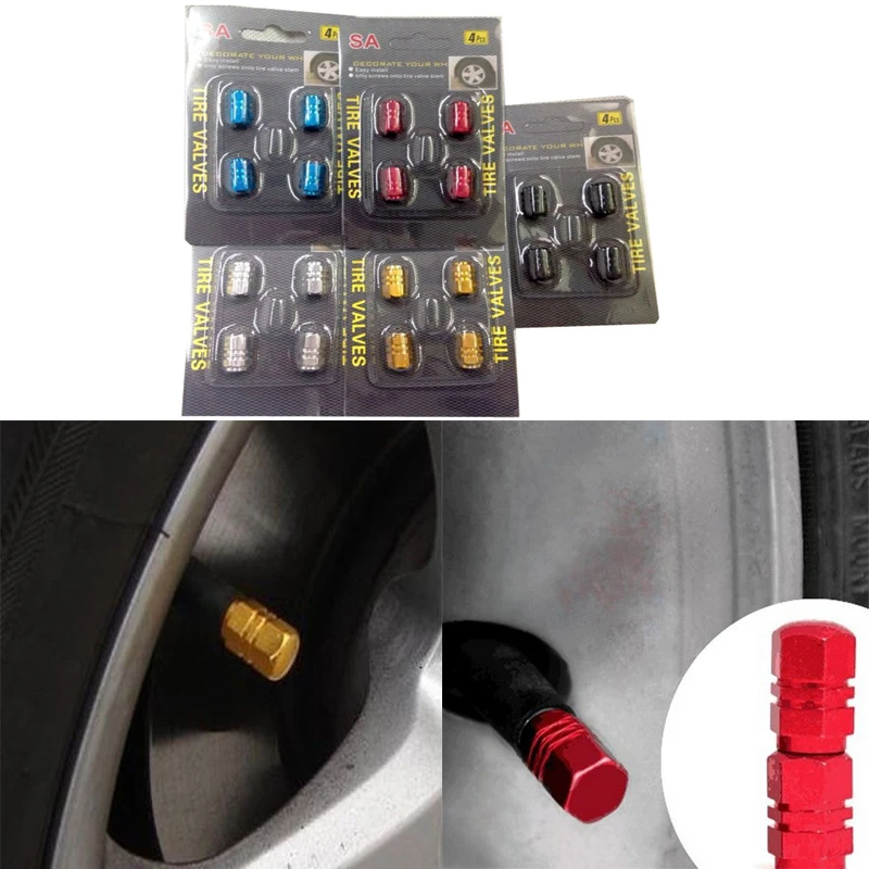 

4PCS/set Auto Accessories Universal Wheel Tire Parts Alloy Aluminum Valve Stem Caps Cover