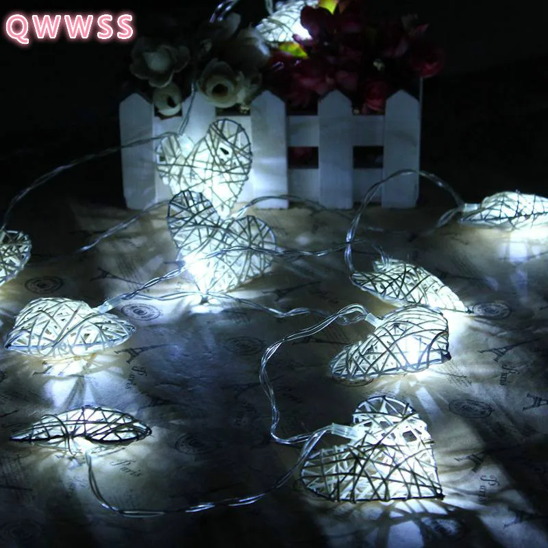 

1.8M Heart Shaped Rattan 10 LED String Light Battery Operated Led Fairy Light Outdoor Garden Wedding Party Christmas Decor