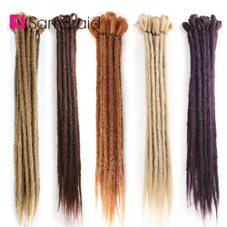 SAMBRAID крючком тесьмы дреды расширения ручной работы плетения волос Однотонная одежда синтетические Dreads 20 дюймов Reggae волос