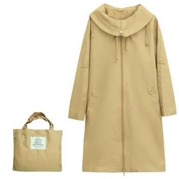 

Stylish Lady Rain Coat Adult Lightweight Portable Pocket Long Raincoat Hooded Women Rain Jacket Poncho Plaszcze Damskie 50yc120