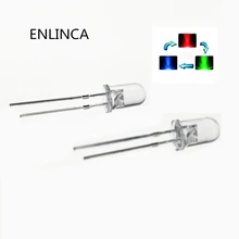 100 шт./лот F5 5 мм быстрая/медленная RGB Вспышка красный зеленый синий Радуга многоцветный светильник светодиод Круглый СВЕТОДИОДНЫЙ полноцветный