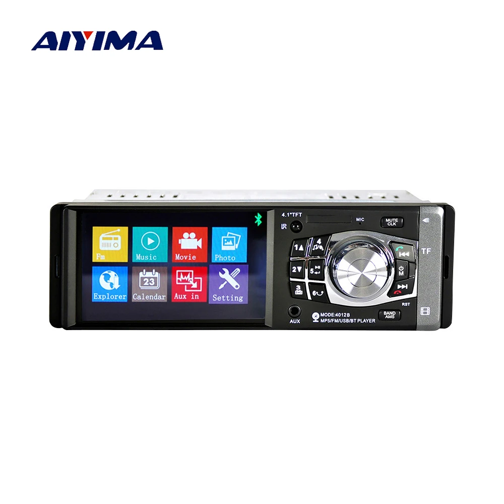 

AIYIMA 4.1 Inch Bluetooth Car MP4 Player Audio Video USB TF AUX Auto FM Hands-free Calling Music Player TFT Screen