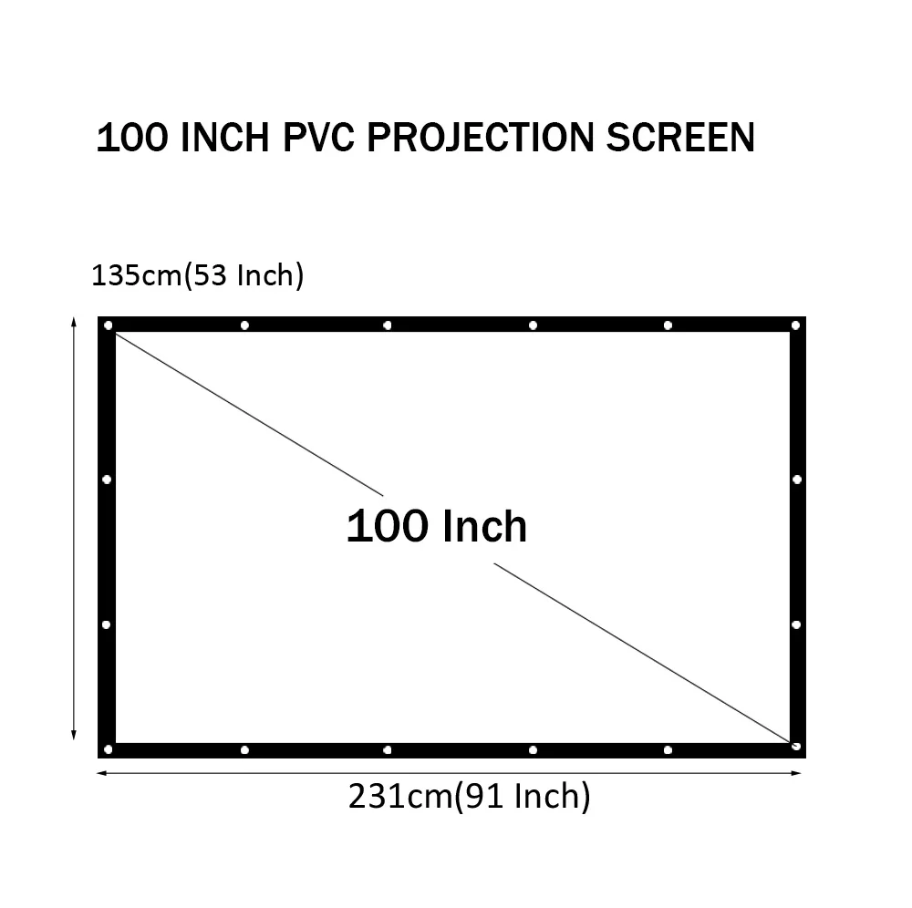 100 дюймов складной проекционный экран 10" 16:9 HD ПВХ ткань проектор экран для домашнего кинотеатра Крытый Открытый Moive кино офис
