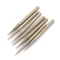 מיל עבור Shank Brazed היהלומים גריסה ראש מחודד Burrs צורה Carving פילינג Bits 3mm 5pcs עבור ג