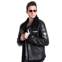 Гарантия натуральная кожа овчина шуба мужская официальная одежда Shearling зимняя куртка из овчины мужская шуба