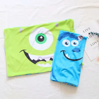 

candice guo! cute plush toy lovely cartoon monsters Sullivan Mike soft pillowcase blue green birthday Christmas gift 1pc