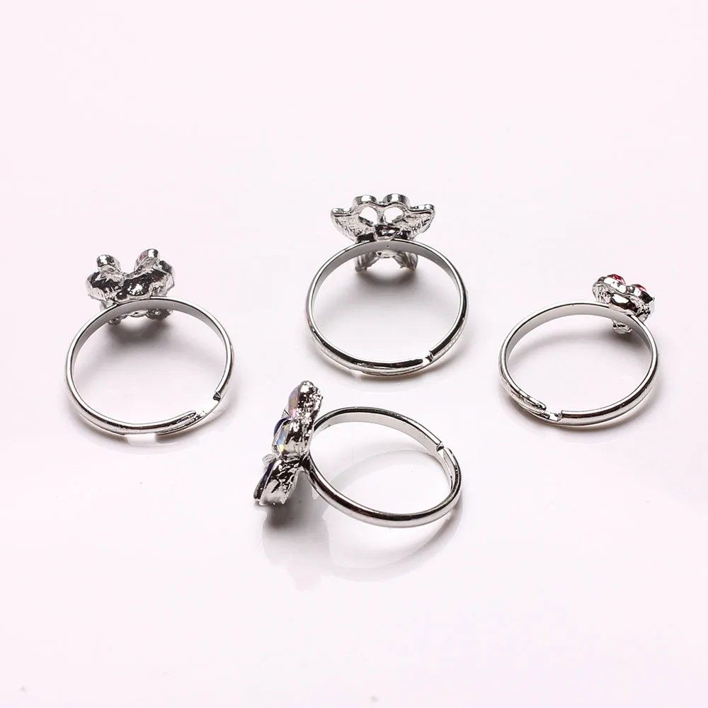 100 шт. регулируемые кольца с мультяшным кристаллом для девочек|ring kids|adjustable ringring