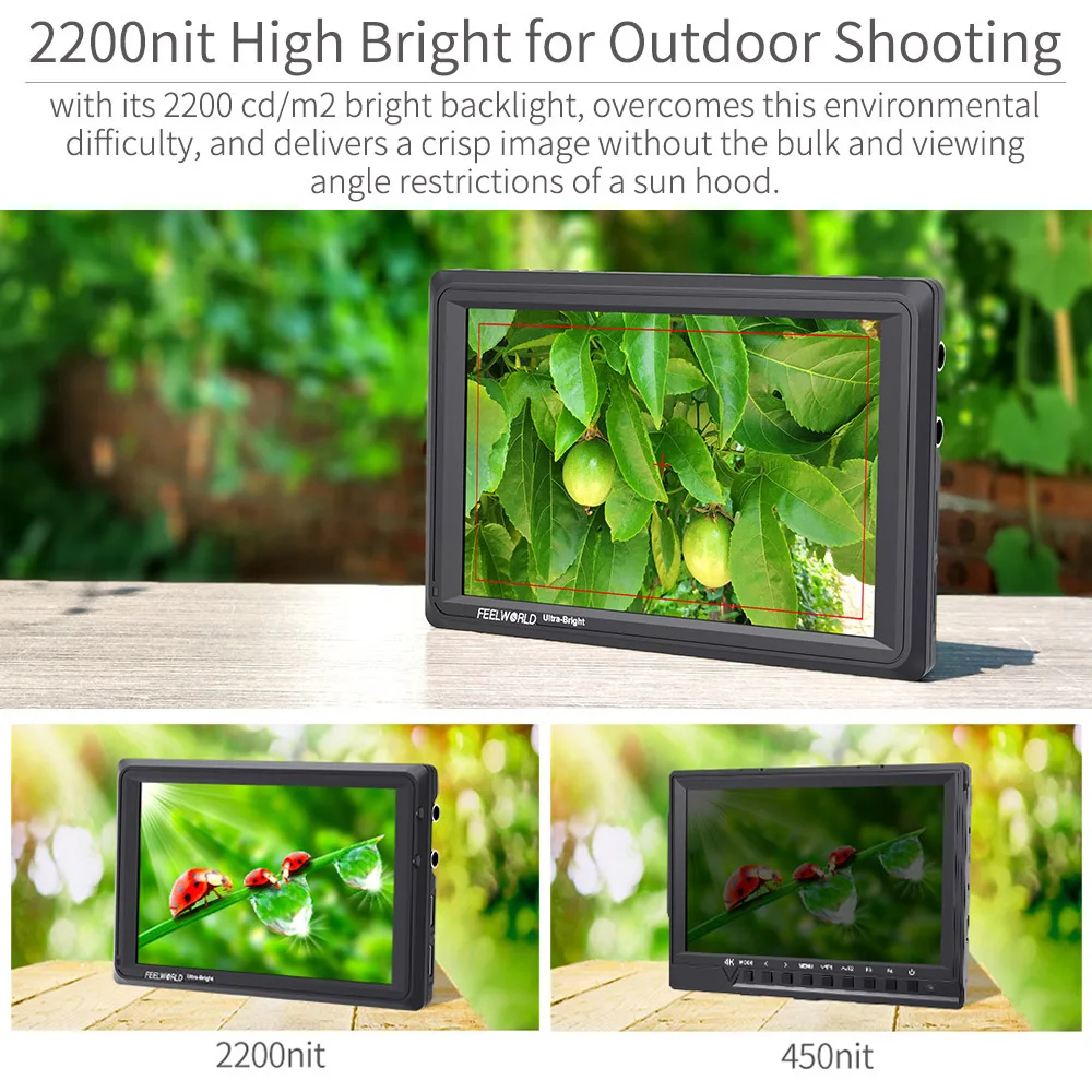 FEELWORLD FW279S 7 ''ультра яркая 2200nit камера DSLR полевой монитор 3G SDI 4K HDMI Full HD 1920x1200