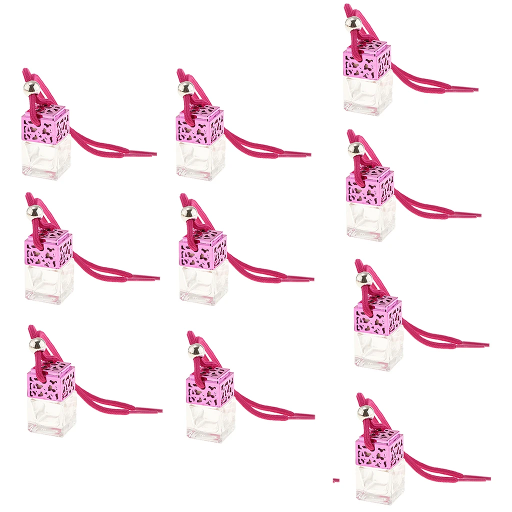 10x Car Perfume Bottle Car-styling Air Freshener for Essential Oils Perfume Pendant Hanging Glass Bottle Auto Ornament