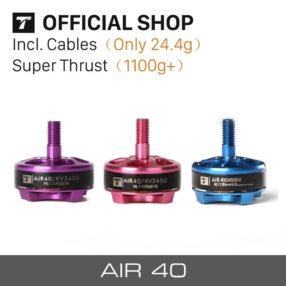 

High Quality T-motor AIR 40 2205 2450KV 3-4S Brushless Motor three colors Motor for Racing Drone RC Multicopter