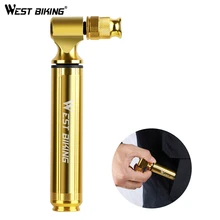 

WEST BIKING Gold Alloy Bicycle Pump 160PSI Portable Mini Bike Pump Bicycle Adapter Tire Inflator Ball MTB Mountain Bike Air Pump