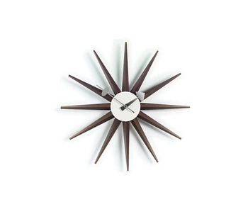 

Free Shipping Walnut Color starburst clock