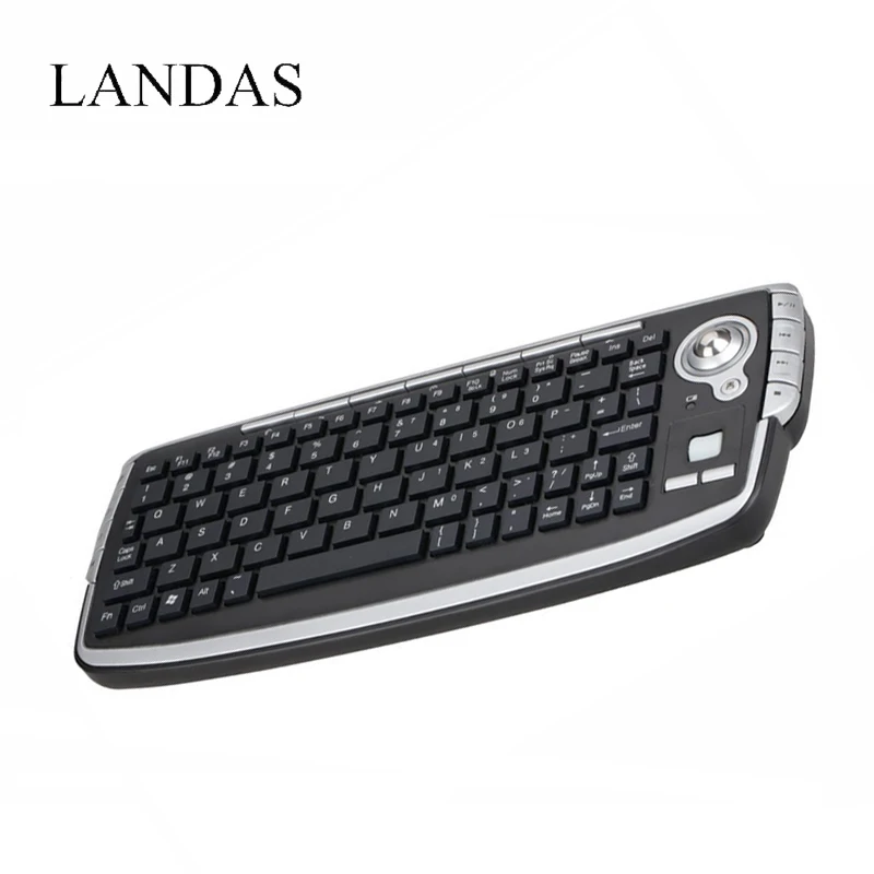 Landas 2,4G Беспроводная клавиатура с трекбол с Fly Air mouse для Android tv BOX многофункциональная клавиатура колесо прокрутки для ПК HTPC