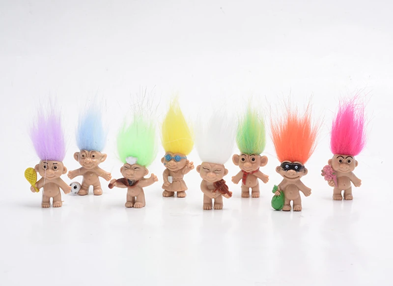 8pcs-lot-Colorful-Hair-Troll-Doll-Family