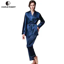 CR женское сексуальное ночное белье 2 цвета Домашняя одежда осенние женские брюки с длинными рукавами костюм халат AP459