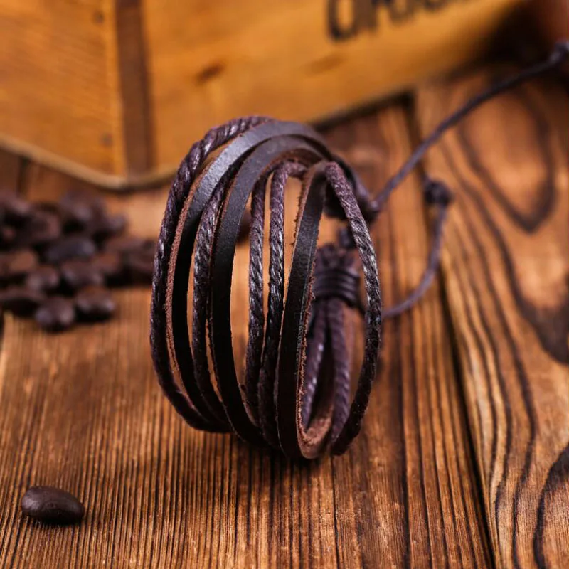 

Bracelets & Bangles Mens Simple Leather Bracelets 2019 Jewelry Charm Adjustable Unisex Bracelet
