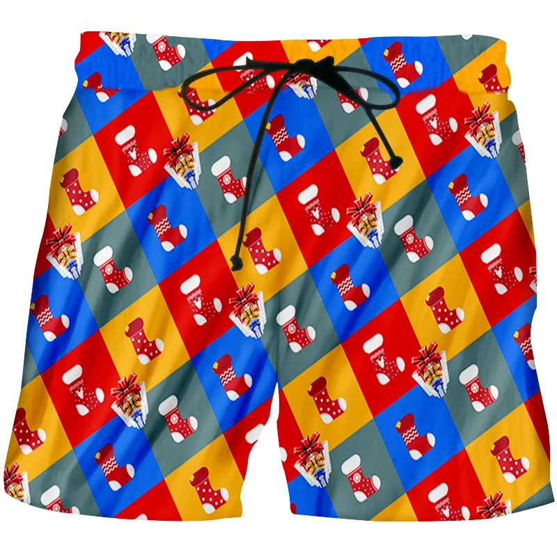 Christmas Stockings CJLM Горячая Распродажа Новая мужская одежда с 3D принтом рождественские чулки и подарочные коробки Творческий Алмаз мужские зимние шорты - Цвет: Christmas Stockings