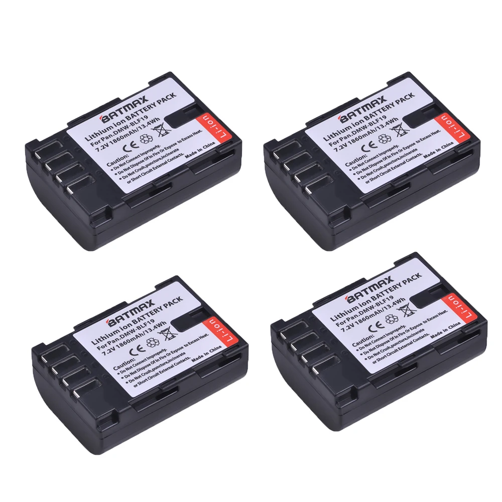 Batmax 4 шт. DMW BLF19 BLF19E BLF19e батарея + LED Dual USB зарядное устройство для Panasonic Lumix GH3 GH4 GH5