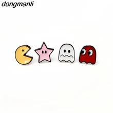 F143, 1 комплект, новинка, модные корейские милые серьги, крошечные серьги из хирургической стали Pac-Man и Phantom Post, серьги Pacman, серьги-гвоздики для женщин