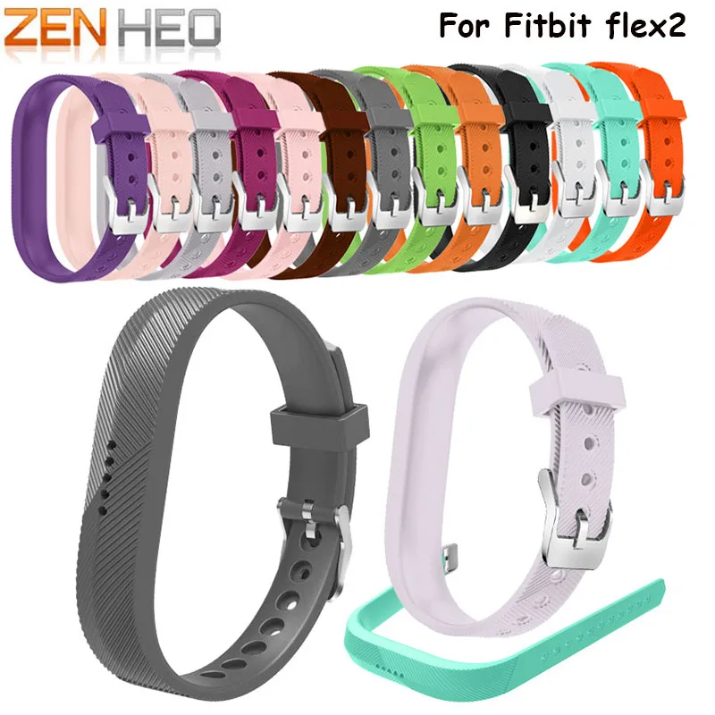 

Soft Silicone Wrist Band Strap for Fitbit Flex 2 Watch Sport Smart Bracelet Replacement Wristband with Stainless Steel Buckle