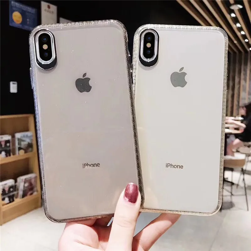 Glitter Transparent Luxury Phone Case For iPhone X Xs Max XR 6 6S 7 8 Plus Cases Silicone Soft Tpu 7Plus Xsmax Bling Cover Coque |