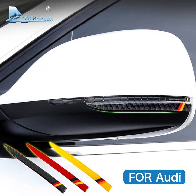 

Airspeed Carbon Fiber Rearview Mirror Stickers Decoration for Audi Q5 A6L A4L A5 Accessories Car Anti-scratch Strips Car Styling