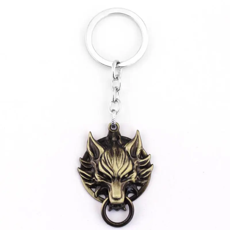 

Wholesale Movie Ultimate Fantasy Wolf Mouth with a circle Pendant Keychain Key Buckle Men Car keyring Cosplay Jewelry