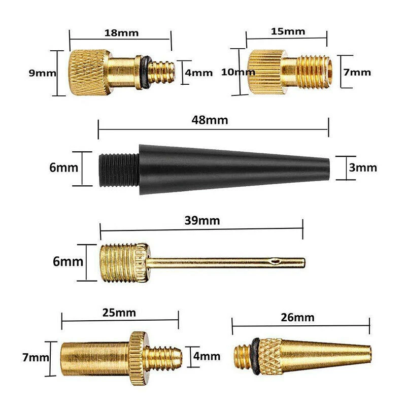 Bike Valve Adapters Accessories Copper Replacement Tube Connector Tire Attachable Parts Bicycle Pump