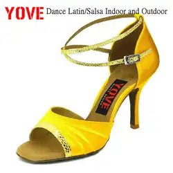 YOVE стиль w1611-3 обувь для танцев Bachata/Salsa крытый и открытый Женская танцевальная обувь