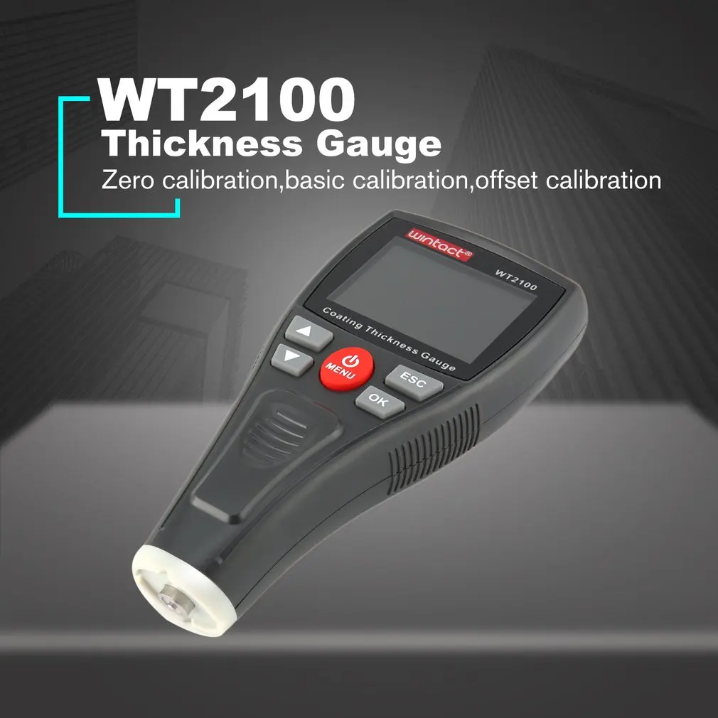 

WINTACT WT2100 Mini Digital Coating Film Iron Thickness Gauge Car Meter Paint Painting Tester Handheld Testing Color LCD