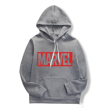 

Spring/fall 2019 women's casual trend, long-sleeved gray hoodies with marvel monogrammed hoodies