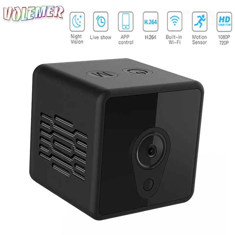 

Volemer Mini Camera 140 Wide Angle Home Security Wireless Wifi HD IR Night Vision Portable Small DV Video Camera For Android Ios