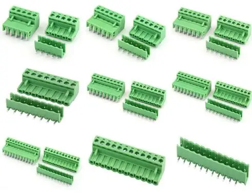 

2EDG5.08 2/3/4/5/6/7/8/9/10/12Pin Right Angle Line Terminal Plug Type 300V 15A 5.08mm Pitch Pcb Screw Terminal Block