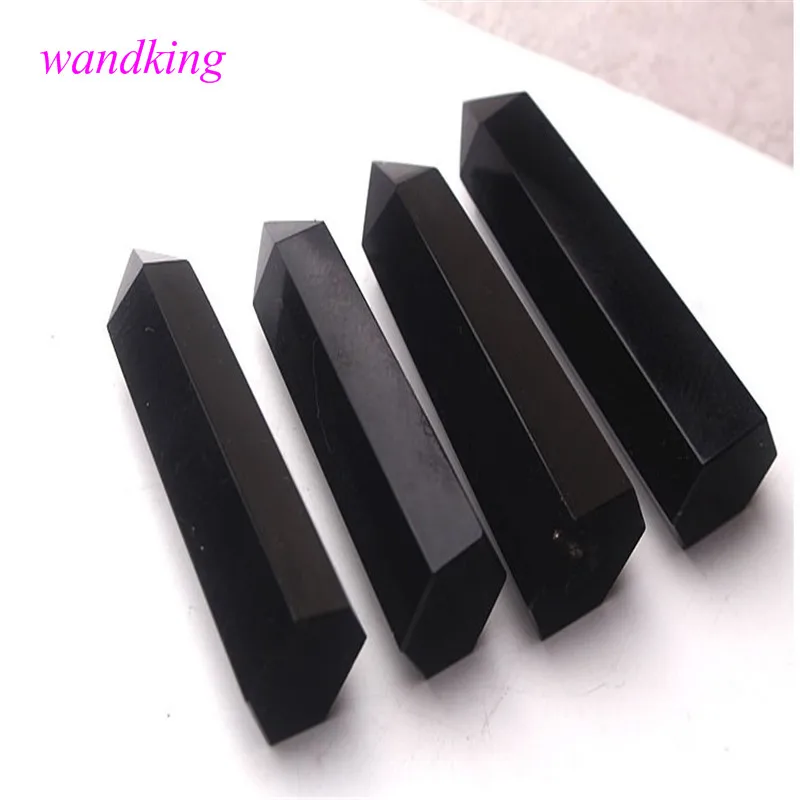 

Natural Obsidian quartz crystal wand