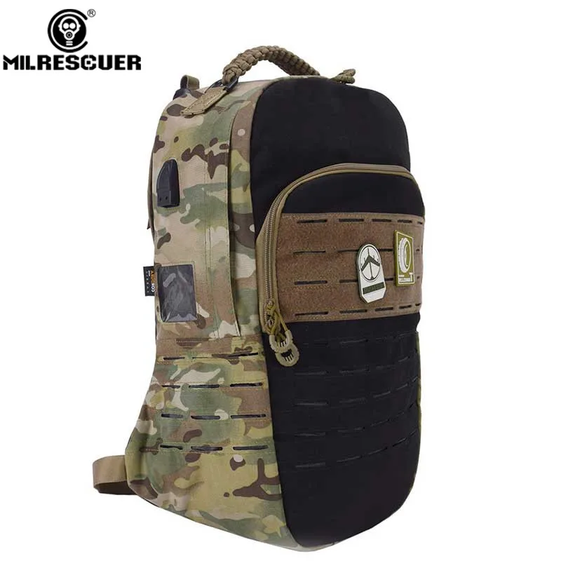 

MILRESCUER 25L Tactical Backpack 15 Inches laptop Cordura Military Rucksack Portable USB Interface Sport Camping Hiking Fishing
