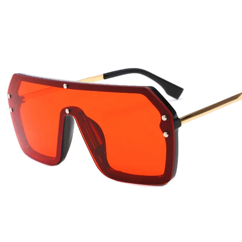 

MuseLife Red Black Oversized Square Sunglasses Men New 2019 One Piece Lens Big Frame Sun glasses For Women UV400 Silver Mirror