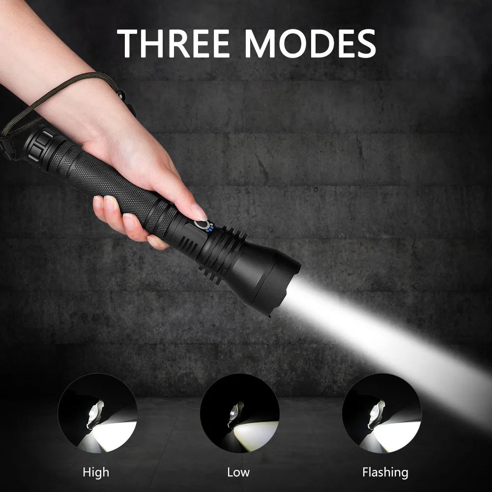 

1 Pcs LED Flashlight Torch Aluminum Alloy USB Charging Adjustable for Outdoor QJ888