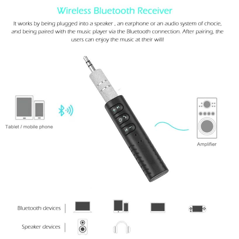 Универсальный 3,5 мм разъем Bluetooth автомобильный комплект Бесконтактный для музыки Аудио приемник адаптер авто AUX комплект для динамика наушников автомобиля стерео