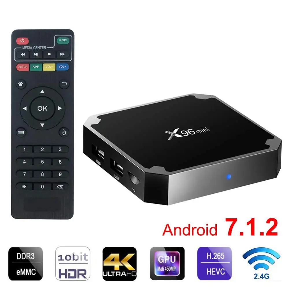 

X96 Mini TV BOX Android 7.1 Smart Media Player 1GB8GB 2GB16GB Amlogic S905W Quad Core 2.4GHz WiFi 4K HD Online IPTV Set Top Box