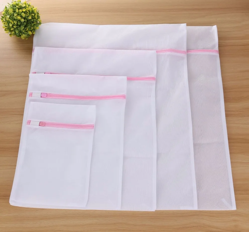 

5 Sizes Zippered Foldable Nylon Laundry Bag Bra Socks Underwear Clothes Washing Machine Protection Net Mesh Bags