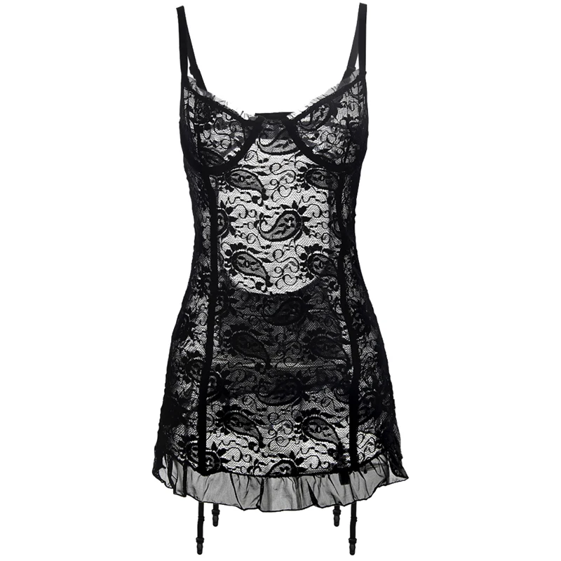 Hot Sell Sexy Lingerie Hot Mesh Hollow Baby Doll Dress Erotic Lingerie Black Red Women sexy costumes cottonsexy underwear