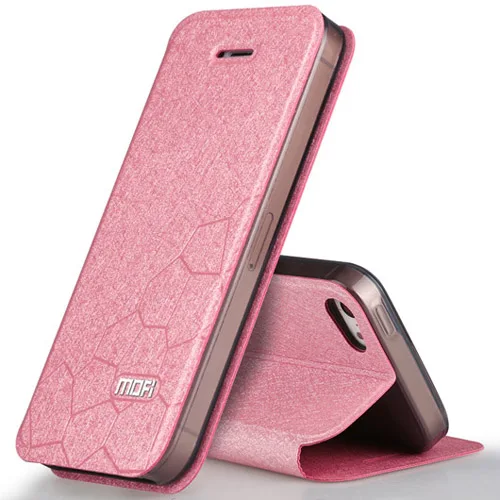 Чехол для iPhone 5S, 5, SE, iPhone, 5S чехол, кожаный флип-чехол, силиконовый роскошный защитный аксессуар, чехол, для iPhone 5S, SE чехол - Цвет: Розовый