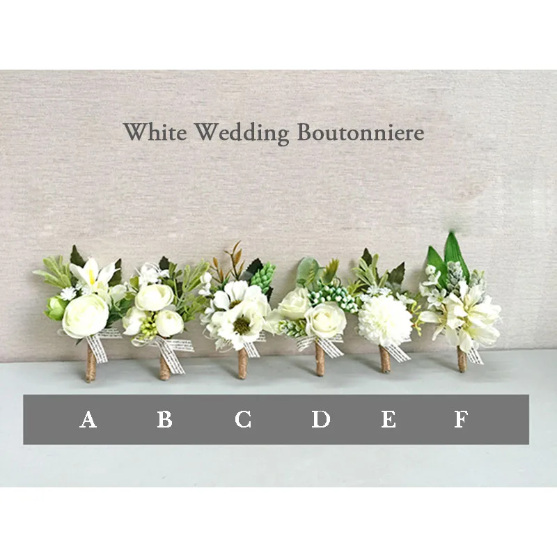 wedding corsage boutonniere white  (1)