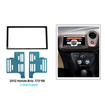 

Seicane 173*98mm Double 2 Din Car Radio Fascia for 2012 Honda Brio Dash Kit Surround Panel Auto Stereo Installation