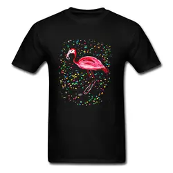 Цветной Фламинго! Высокое качество Camisa футболки Crewneck Чистый хлопок мужские футболки с коротким рукавом лето черный топ футболки оптом