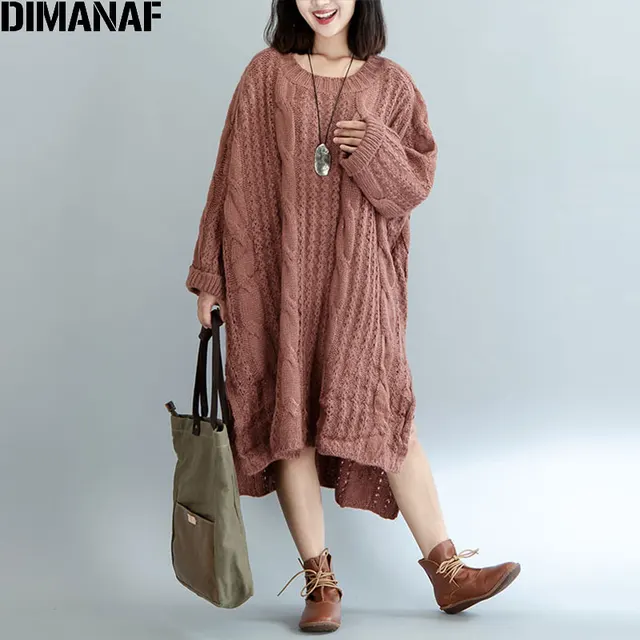 Women Sweater Plus Knitted Cotton High Street Striped Fashion Female Solid Split  Winter Pullover