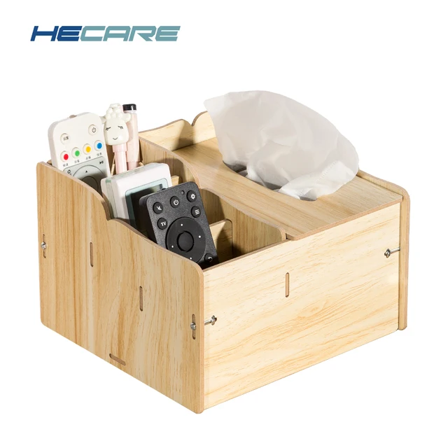 HECARE Wiping Wet Tissue Box with Container DIY Napkin Case Wood Wooden